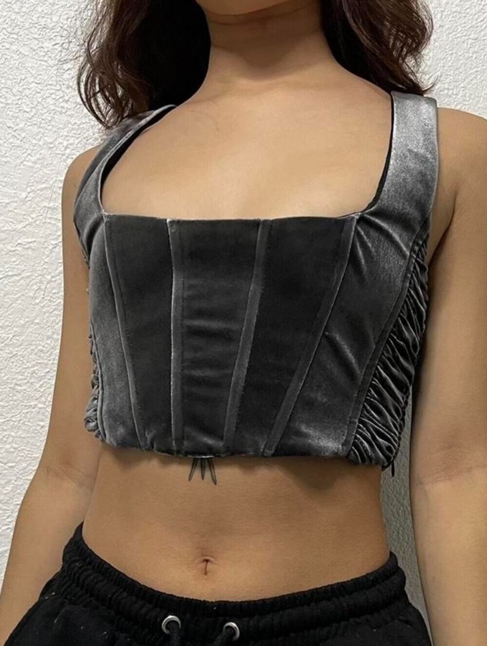Zara Velvet Cropped Corset Top Size Medium Castlecore Renaissane Concert Fairy
